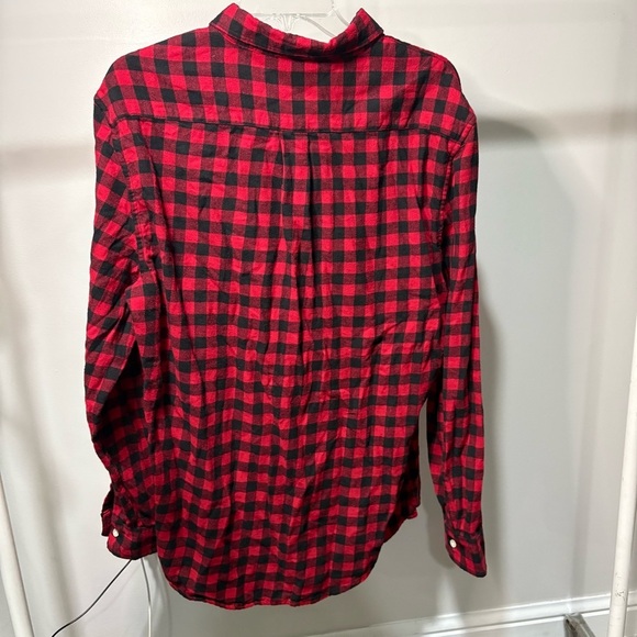 U.S. POLO ASSN. Red Black Plaid Flannel Button Down Shirt Sz L Outdoor Classic - Picture 3 of 8